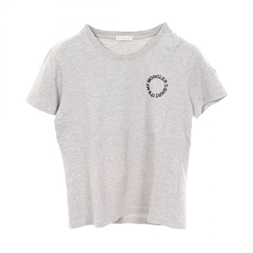 MONCLER T-shirt Short sleeve top cotton Gray Used Women size S