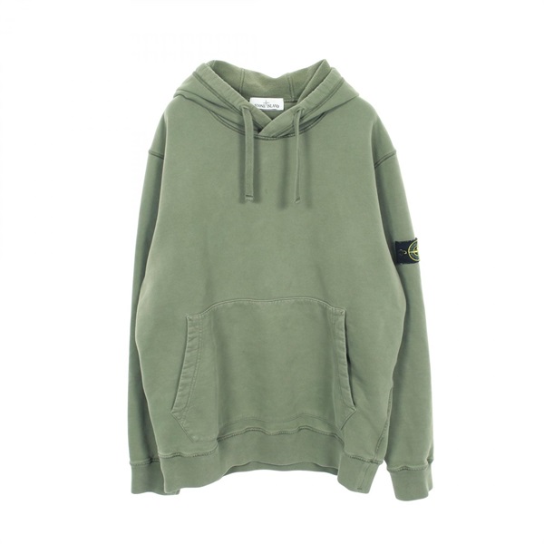 STONE ISLAND Garment dyed Hoodie cotton Khaki #XXL Used mens