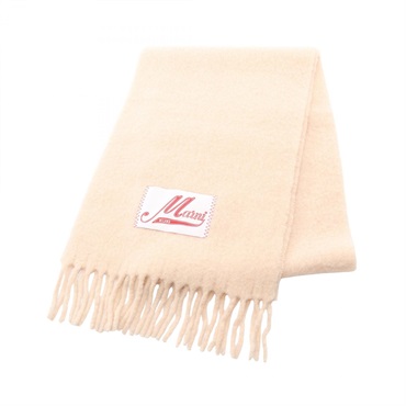 MARNI Logo Scarf with Fringe Nylon alpaca Pink Used Women 224cm