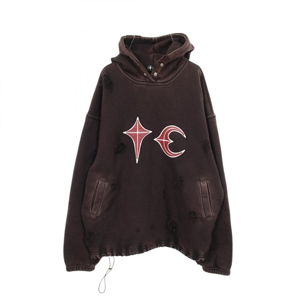 THUG CLUB ROCK Hoodie TC24SS0401 cotton Brown #2 Used mens
