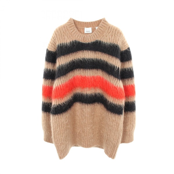 BURBERRY Knitwear Sweater 8037218 Silk Mohair Brown Black Red Used mens Size XS