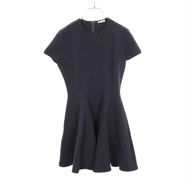 Miu Miu Waffle Embossing Dress MJA587 Nylon Navy #M Used Women