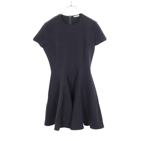 Miu Miu Waffle Embossing Dress MJA587 Nylon Navy #M Used Women