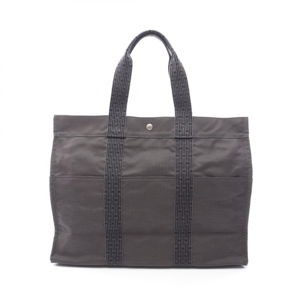 HERMES Herline GM Tote Hand Bag Nylon canvas Gray Used unisex