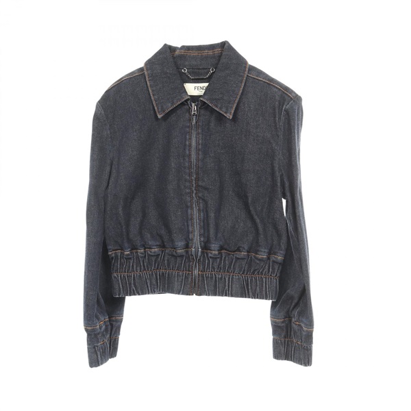 FENDI Denim Jacket cotton Navy #40 Used Women