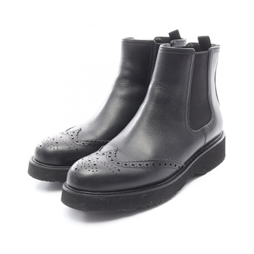 PRADA short boots #38.5 shoes leather Black Used Women