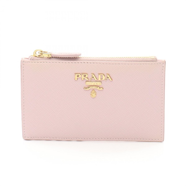 PRADA SAFFIANO METAL Card Coin Case Holder 1MC086 leather Pink Used