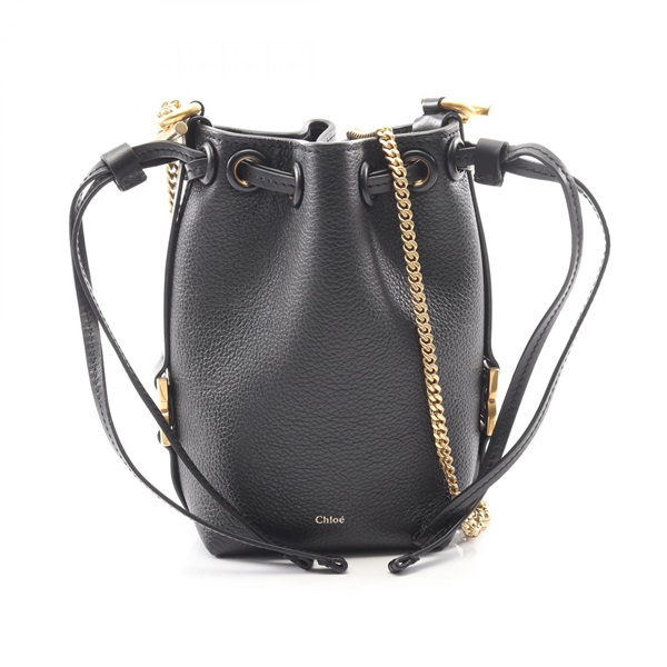 Chloe Marcie Micro Bucket Shoulder Bag CHC23AP844I31001 leather Black Used Women
