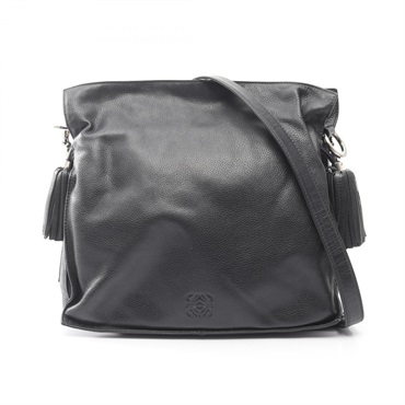 LOEWE Flamenco 30 Shoulder Crossbody Bag 380.82.H38 leather Black Used Women