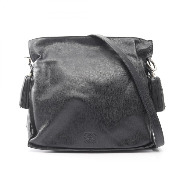 LOEWE Flamenco 30 Shoulder Crossbody Bag 380.82.H38 leather Black Used Women