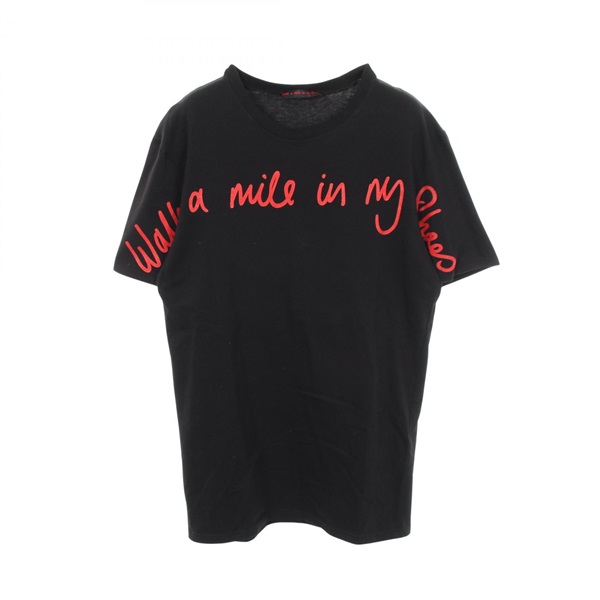 Christian Louboutin WALK A MILE IN MY SHOES Short sleeve T-shirt cotton Black #S