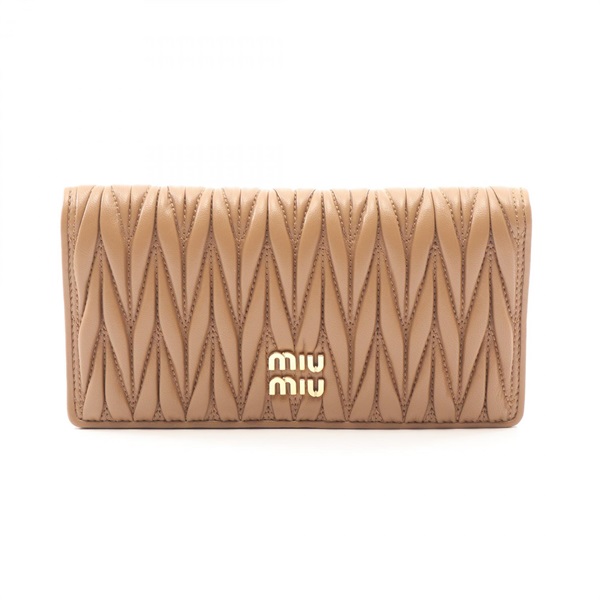 Miu Miu Materasse Bifold purse 5MV027 leather Brown Used Women