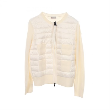 MONCLER cardigan Down jacket #S Nylon wool White Used Women