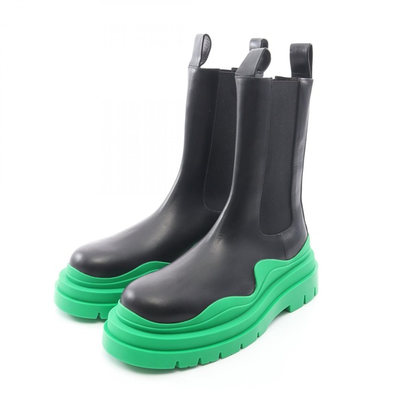 BOTTEGA VENETA TIRE Chelsea Boots 630284 leather Green Black #45 Used mens