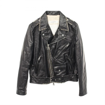 Valentino Rock studs Riders Jacket Blouson #48 QV3NA05P4D3 leather Black mens