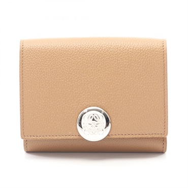 LOEWE Pebble Trifold Wallet Tri-fold wallet CANBTR2X03 leather Brown Used Women