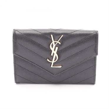 SAINT LAURENT PARIS Monogram Envelope Bi-fold wallet purse 414404 BOW01 1000 BK