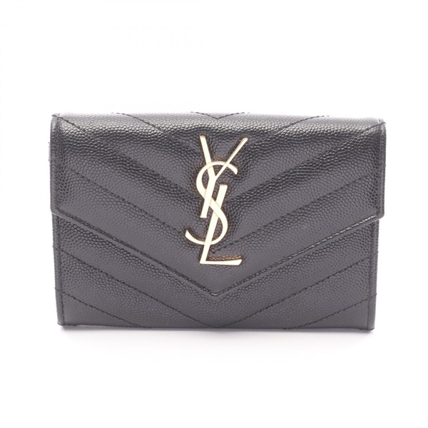 SAINT LAURENT PARIS Monogram Envelope Bi-fold wallet purse 414404 BOW01 1000 BK