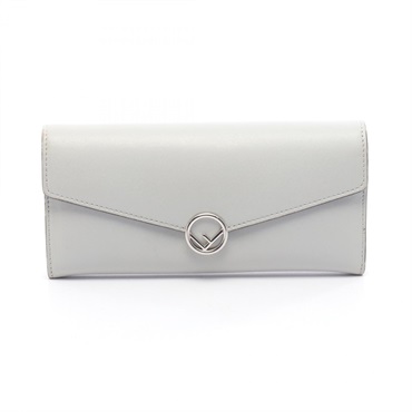 FENDI F is wallet Bifold purse 8M0251 leather Gray Used Women SHW