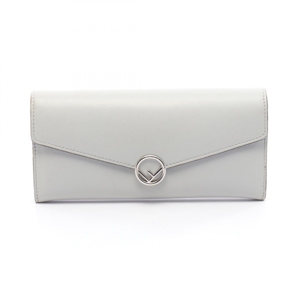 FENDI F is wallet Bifold purse 8M0251 leather Gray Used Women SHW
