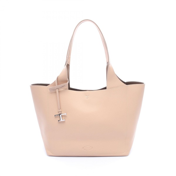 TOD'S APA SECOND MEDIA Shoulder Tote Bag leather Beige Used Women
