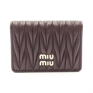 Miu Miu Materasse Business Credit Card Case Holder 5MC103 leather Brown Used