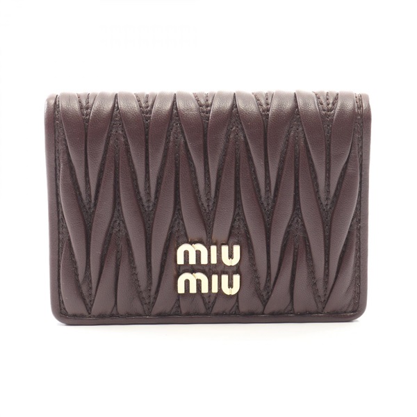 Miu Miu Materasse Business Credit Card Case Holder 5MC103 leather Brown Used