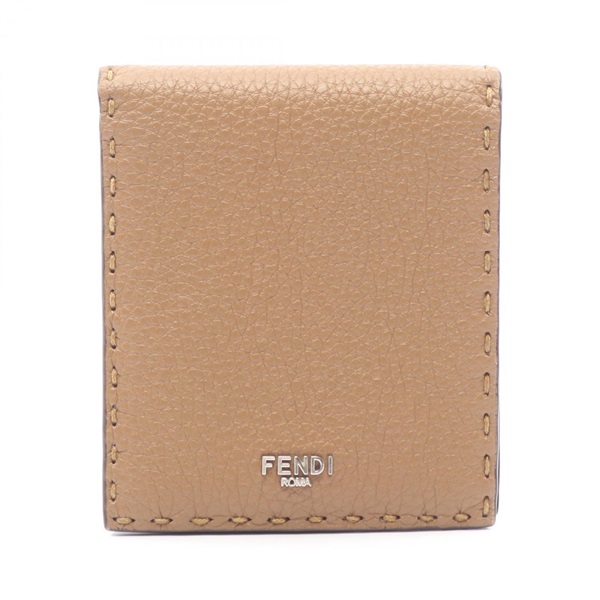 FENDI Selleria Bifold Wallet Purse 7M0193 leather Brown Used Women