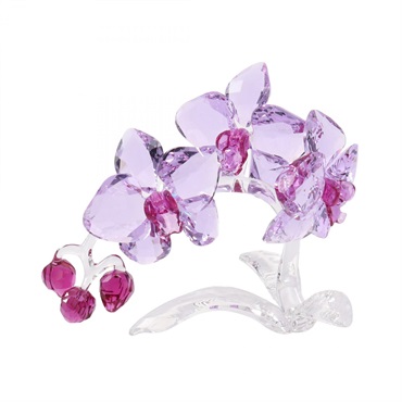 SWAROVSKI Orchid Flower crystal Purple Clear Used Women