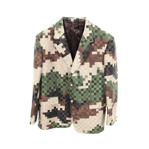 LOUIS VUITTON Damoflage Tailored Jacket Blazer #54 cotton Beige Khaki Used mens