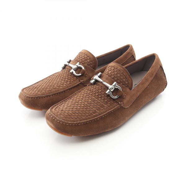 Salvatore Ferragamo PARIGI 16 casual flat shoes #9 Suede Brown mens