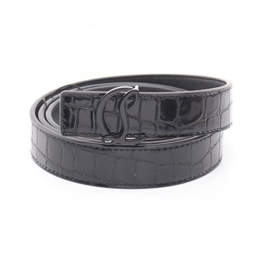 Christian Louboutin CL logo belt Patent leather Black #90/35 Used Women
