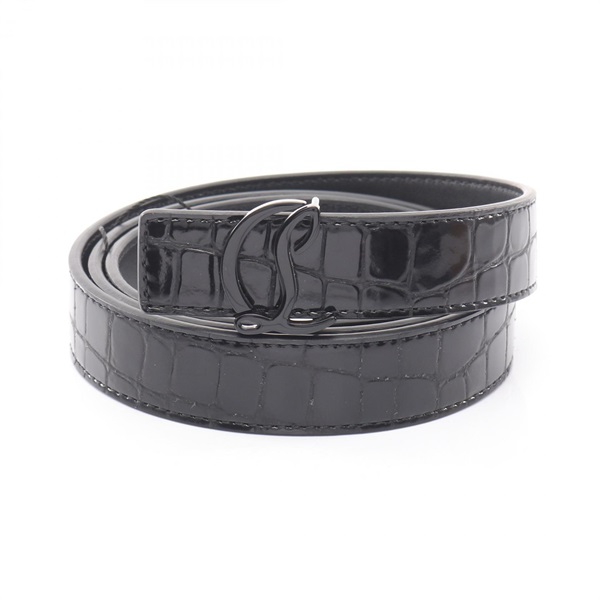 Christian Louboutin CL logo belt Patent leather Black #90/35 Used Women