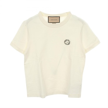 GUCCI Interlocking G Jewel Short sleeve T-shirt cotton White Used Women XXS