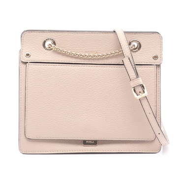 Furla LIKE S Like Chain Shoulder crossbody Bag leather Beige Used Women