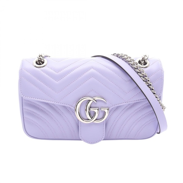 GUCCI GG Marmont Quilting Small chain Shoulder Bag 443497 leather lavender Used