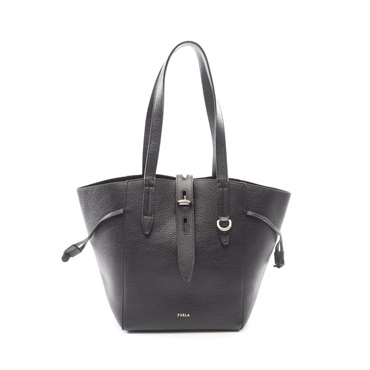 Furla NET Net M Shoulder Tote Bag leather Black Used Women
