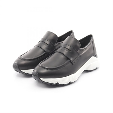TOD'S Loafers Sneakers Shoes #36 leather Black Used Women