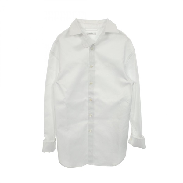 BALENCIAGA BB Embroidered Long Sleeve Shirt Top #34 cotton White Used mens