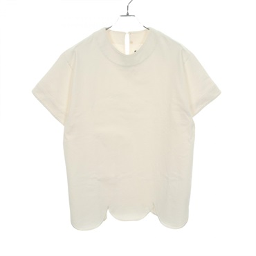 JIL SANDER Scalloped Hem short sleeve T-shirt J02GC0002 cotton White Used size L