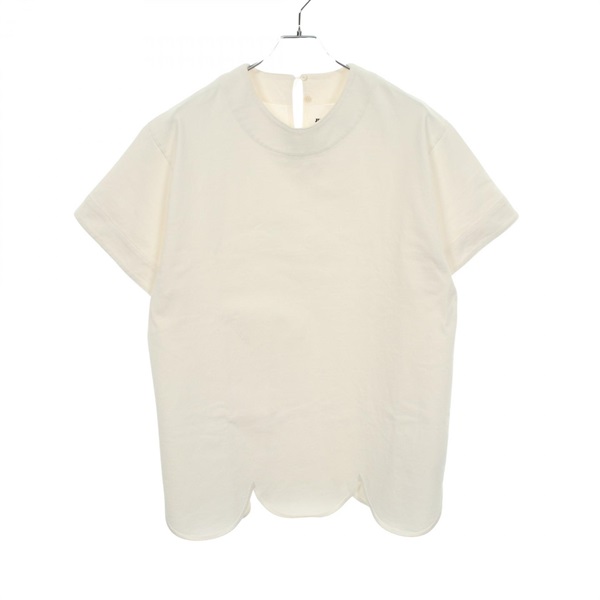 JIL SANDER Scalloped Hem short sleeve T-shirt J02GC0002 cotton White Used size L