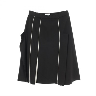 BURBERRY skirt wool Black White #UK4 Used Women