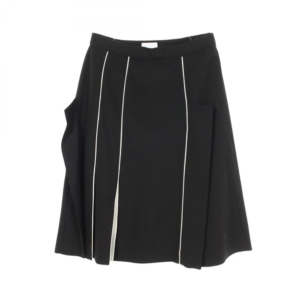 BURBERRY skirt wool Black White #UK4 Used Women