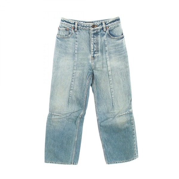 BALENCIAGA Distressed Finish Denim pants cotton Blue #24 Used Women