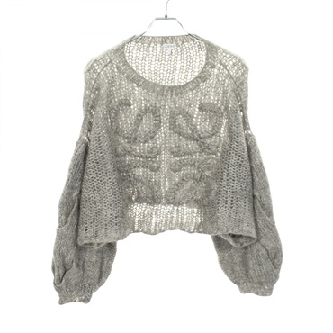LOEWE Anagram sweater knit S359Y14KBO wool Mohair/Nylon Gray #L Used Women