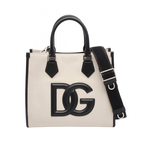 DOLCE & GABBANA DG logo Tote shoulder Bag BM2012AY9968S469 canvas leather beige
