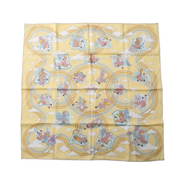 HERMES Carre70 CARRES VOLANTS Scarf Silk Yellow Multicolor Used Women