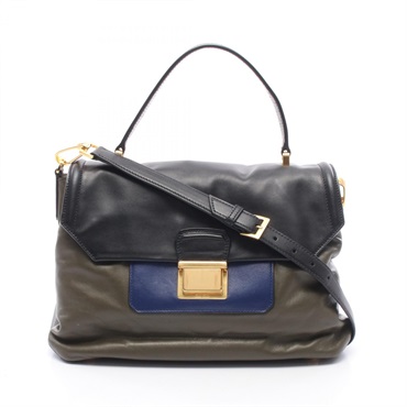 Miu Miu Shoulder crossbody Handbag RN1078 leather Khaki Black Blue Used Women