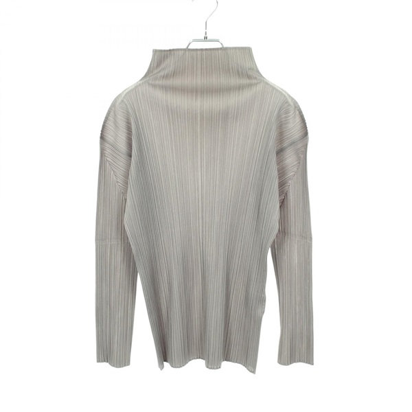 PLEATS PLEASE Pleated High Neck T-shirt PP04-JK604 polyester Gray #3 Used Women