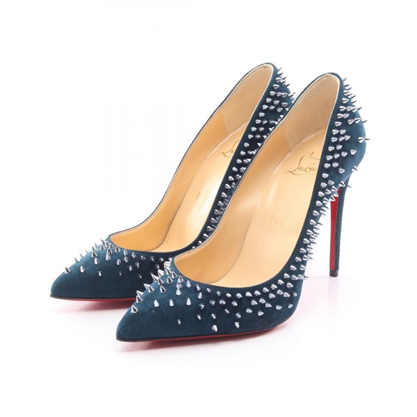 Christian Louboutin Spike stud Pointed Toe Stiletto Heel Pumps #37 1/2 Suede